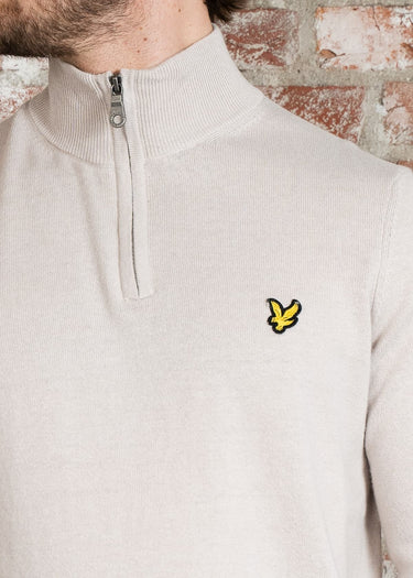 Lyle & Scott Truien Cotton merino quarter zip jumper - cove