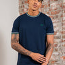 Fred Perry T-shirts Twin tipped t-shirt - Dark Carbon Light Ecru Label Green