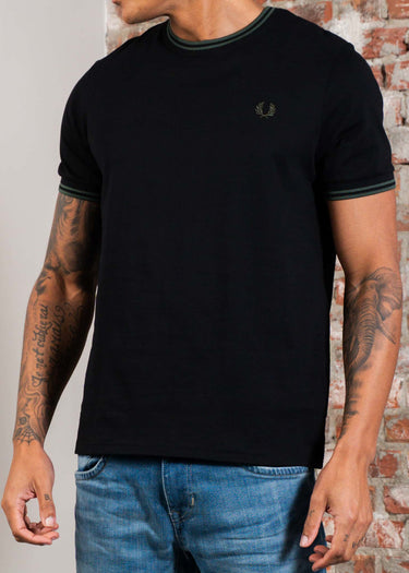 Fred Perry T-shirts Twin tipped t-shirt - Black Court Green