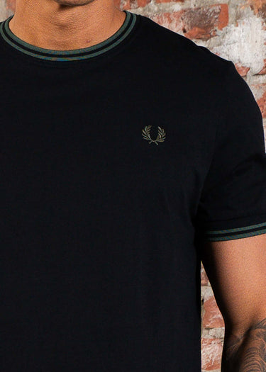 Fred Perry T-shirts Twin tipped t-shirt - Black Court Green