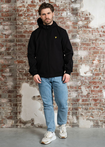 Lyle & Scott Jassen Mesh back softshell jacket - jet black