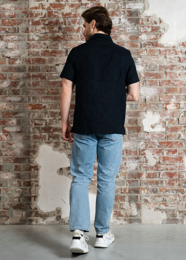Farah Hemden Fleet check ss bd - true navy