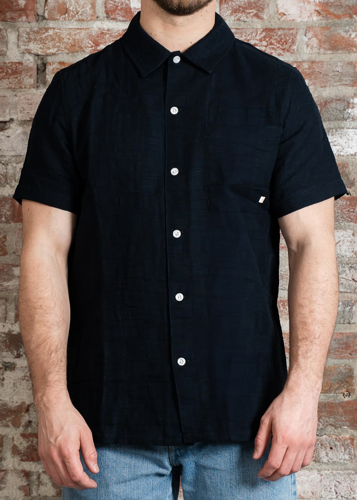 Farah Overhemden Fleet check ss bd - true navy