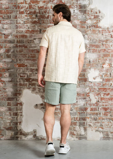 Farah Korte Broeken Redwald textured waffle short - grove green