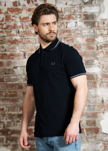 Fred Perry Polo's Twin tipped fred perry polo shirt- Navy Ultra Violet Laurel Wreath Green