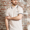 Fred Perry Polo's Twin tipped fred perry polo shirt- porridge marl brick anchor grey