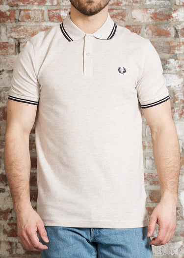 Fred Perry Polo's Twin tipped fred perry polo shirt- porridge marl brick anchor grey