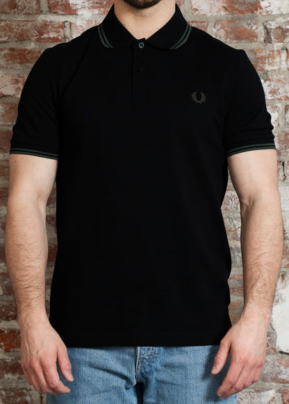 Fred Perry Polo's Twin tipped fred perry polo shirt- Black Court Green