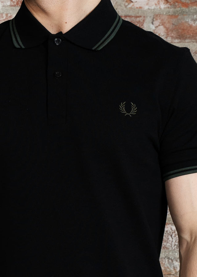 Fred Perry Poloshirts Twin tipped fred perry polo shirt- Black Court Green