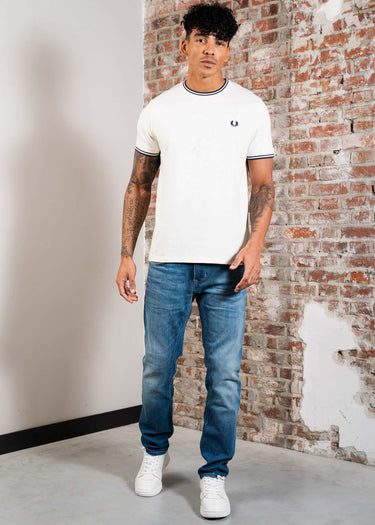 Fred Perry T-shirts Twin tipped t-shirt - ecru tennis blue
