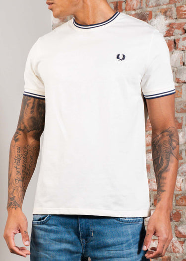Fred Perry T-shirts Twin tipped t-shirt - ecru tennis blue