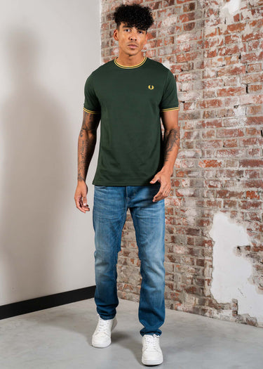 Fred Perry T-shirts Twin tipped t-shirt - Court Green Honeycomb