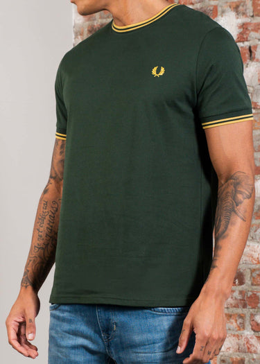 Fred Perry T-shirts Twin tipped t-shirt - Court Green Honeycomb