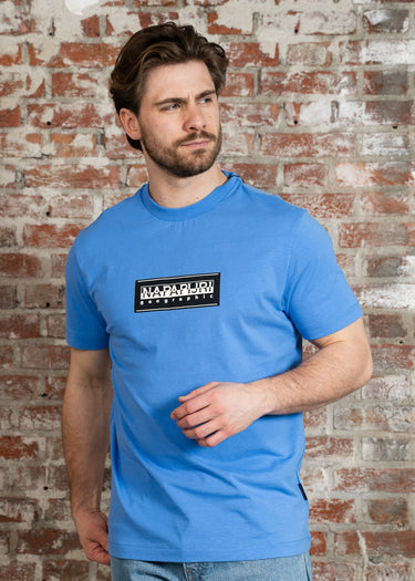 Napapijri T-shirts S box logo - ultramarine