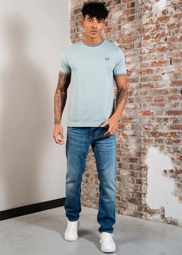 Fred Perry T-shirts Twin tipped t-shirt - Silver Blue Tennis Blue Cinnamon