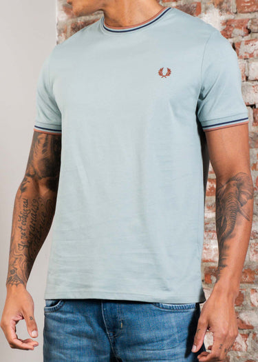 Fred Perry T-shirts Twin tipped t-shirt - Silver Blue Tennis Blue Cinnamon