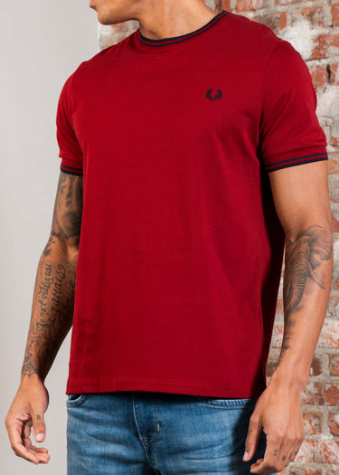 Fred Perry T-shirts Twin tipped t-shirt - burnt red navy