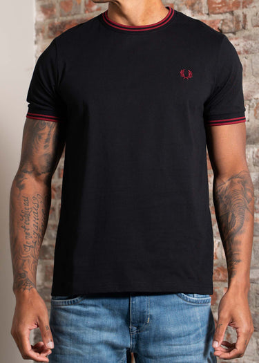 Fred Perry T-shirts Twin tipped t-shirt - black burnt red