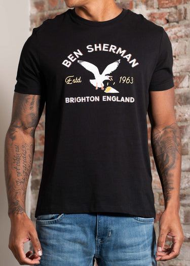 Ben Sherman T-shirts Brighton seagull - black