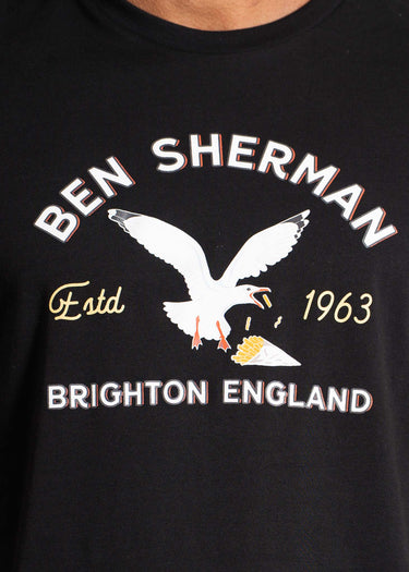 Ben Sherman T-shirts Brighton seagull - black