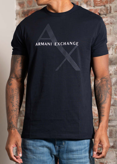 Armani Exchange T-shirts Diagonal logo t-shirt - navy