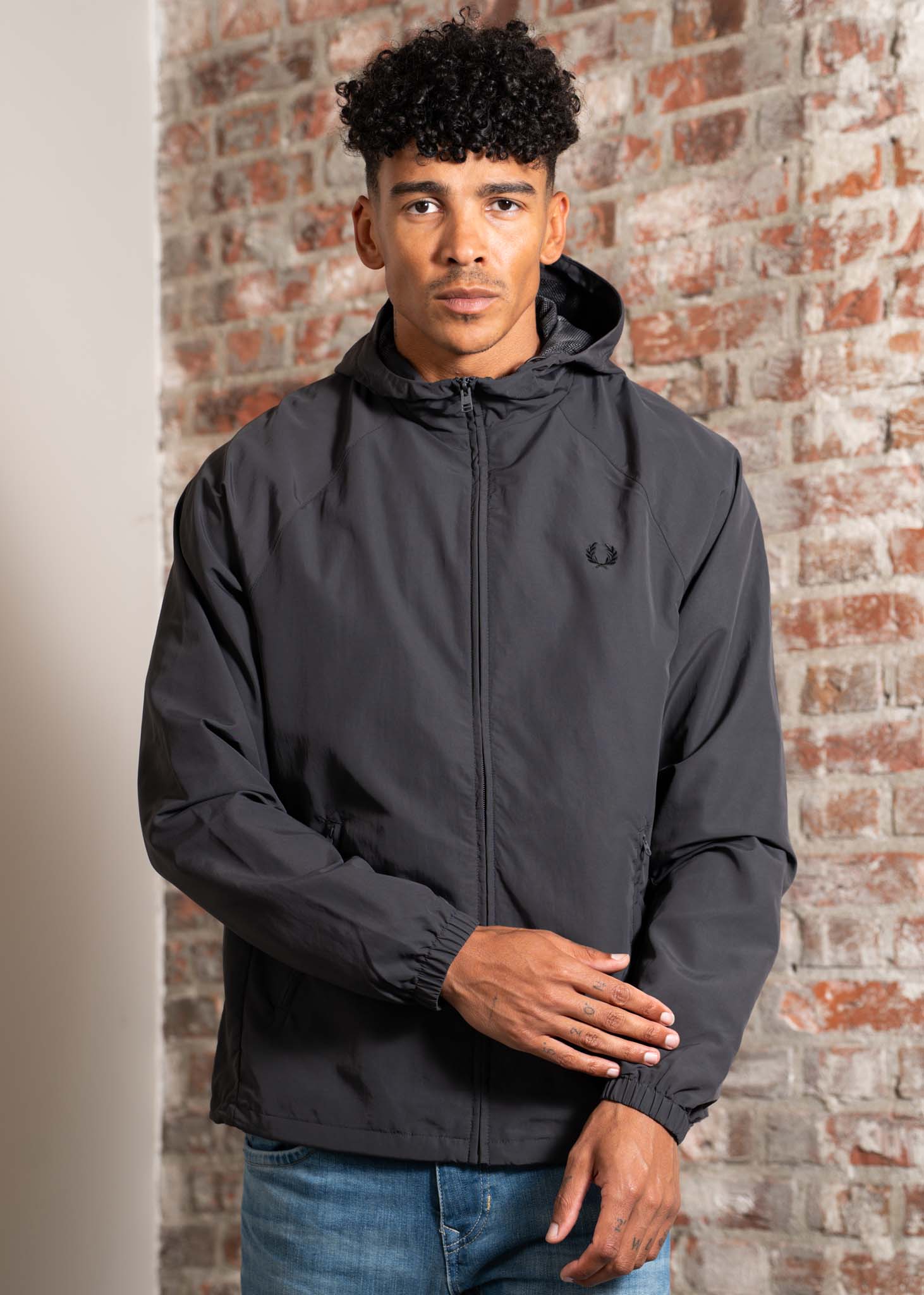 Fred Perry Jassen Hooded shell jacket - anchor grey