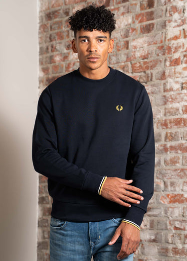 Fred Perry Truien Crew neck sweat-shirt - navy ecru honeycomb
