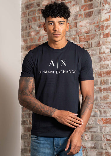 Armani Exchange T-shirts Slim fit jersey t-shirt with logo - navy