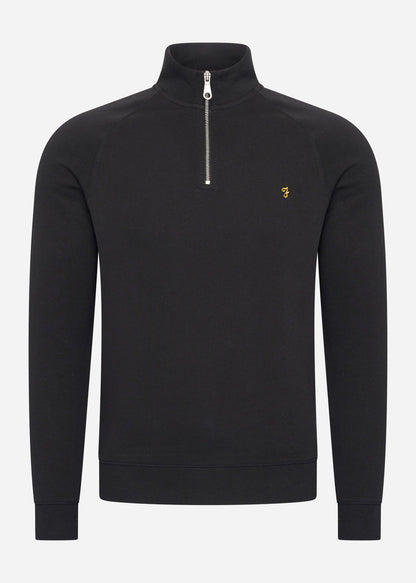 Farah Truien  Sweatshirt jim 1/4 zip - black 