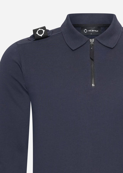 MA.Strum Polo's  Ls jersey zip polo - ink navy 