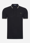 Fred Perry Polo's  Twin tipped fred perry shirt - black ecru laurel wreath green 