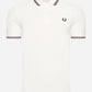 Fred Perry Polo's  Twin tipped fred perry shirt - snow white burnt red navy 