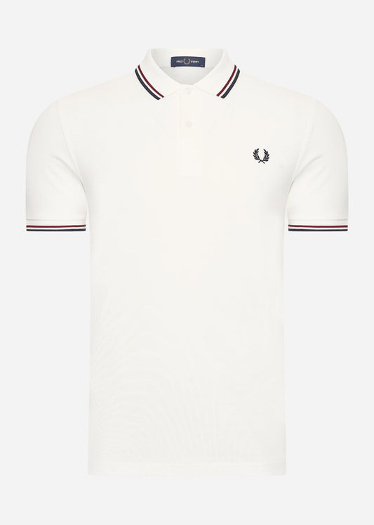 Fred Perry Polo's  Twin tipped fred perry shirt - snow white burnt red navy 