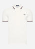 Fred Perry Polo's  Twin tipped fred perry shirt - snow white burnt red navy 