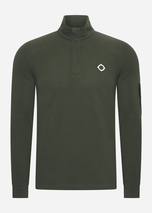 MA.Strum Truien  Ls funnel neck polo - oil slick 