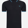 Fred Perry Polo's  Twin tipped fred perry shirt - black lghsmok ocea 