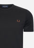 Fred Perry T-shirts  Ringer t-shirt - black whisky brown 