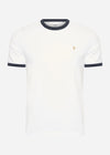 Farah T-shirts  Groves reg ringer - white 