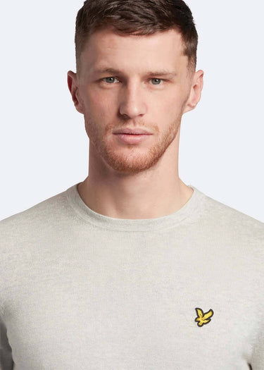 Lyle & Scott Truien Cotton merino crew neck jumper - light grey marl