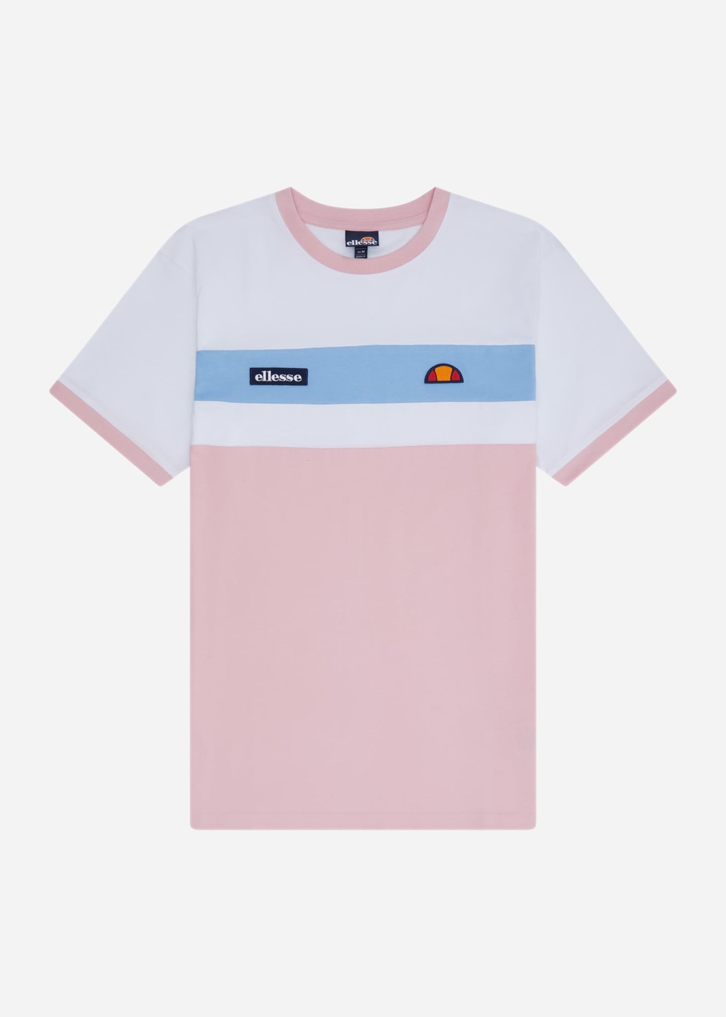 Ellesse T-shirts  Blockadi tee - white light pink light blue 