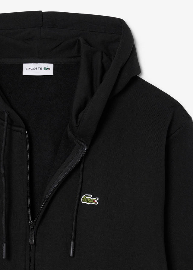 Lacoste Hoodies Fleece zipped front hoodie - black