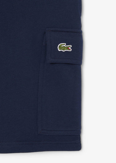Lacoste Korte Broeken Regular fit fleece shorts - navy blue