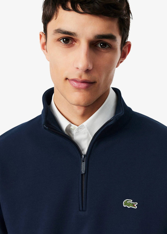 Lacoste Pullover Quarter zip fleece sweatshirt - navy blue