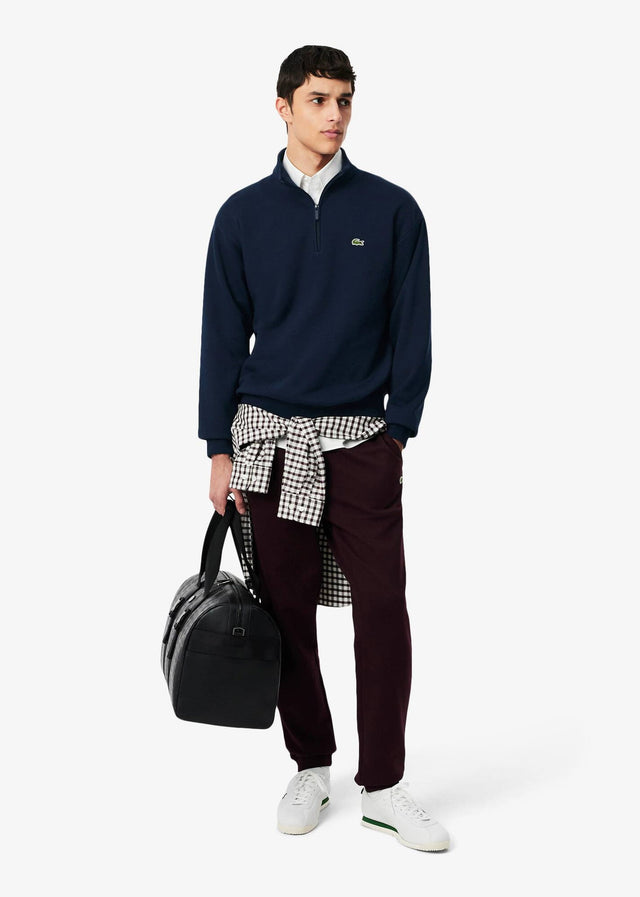 Lacoste Pullover Quarter zip fleece sweatshirt - navy blue