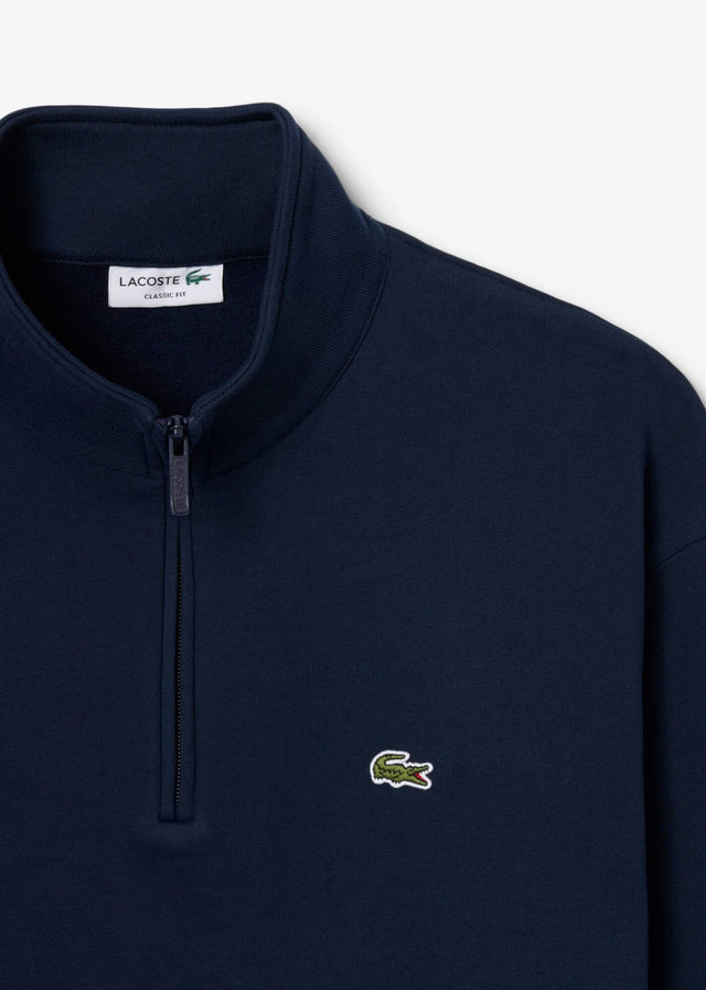 Lacoste Pullover Quarter zip fleece sweatshirt - navy blue