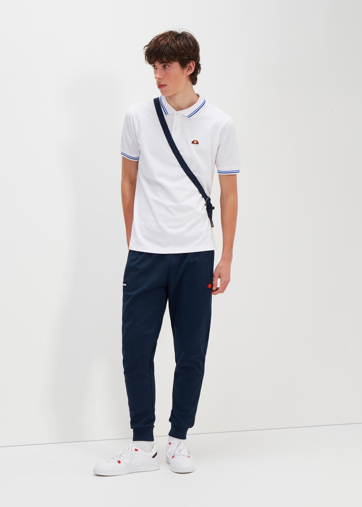 Ellesse Polo's  Rooks polo - white light blue dark blue 