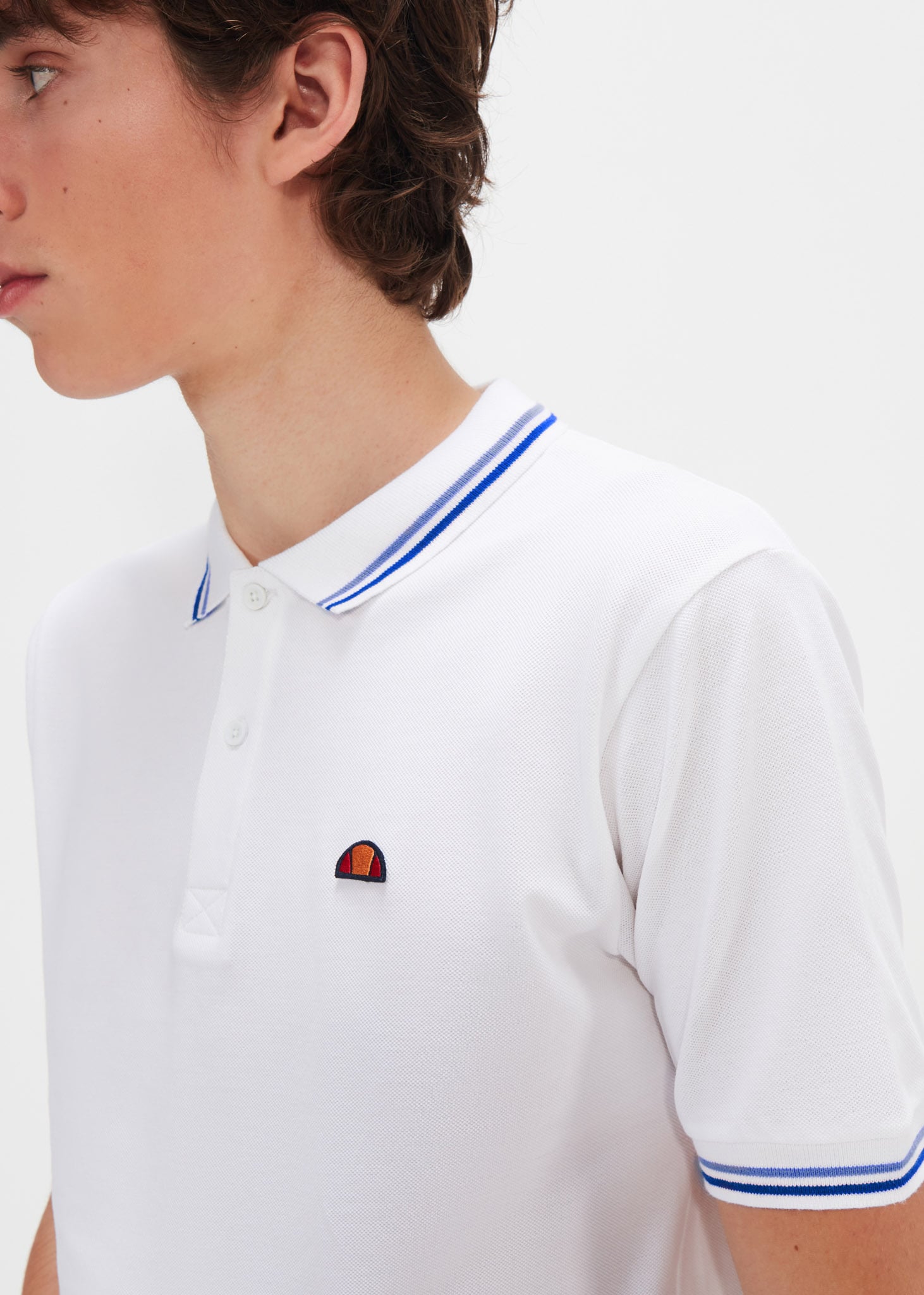 Ellesse Polo's  Rooks polo - white light blue dark blue 