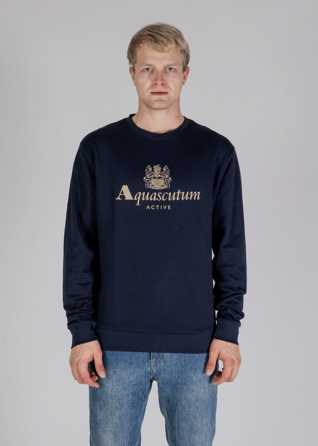 Aquascutum Pullover Active big logo sweatshirt - navy
