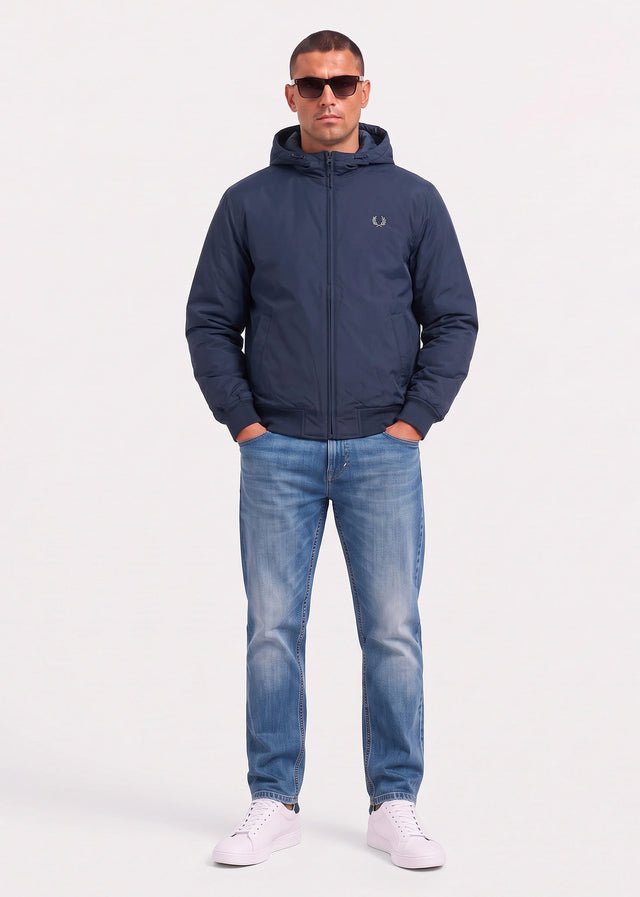 Fred Perry Jacken Hooded brentham jacket - dark airforce