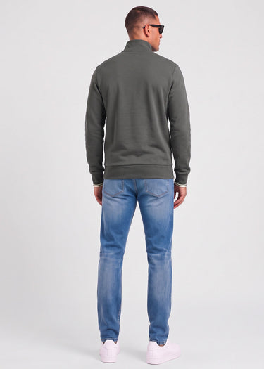 Fred Perry Truien Half zip sweatshirt - field green oatmeal
